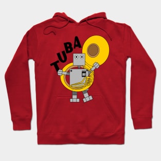 Tuba Robot Text Hoodie